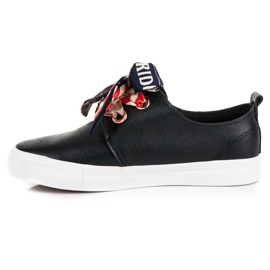 Seastar Zapatillas con estilo atadas con una cinta negro 6