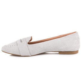 Small Swan Mocasines de ante con brocado gris 4
