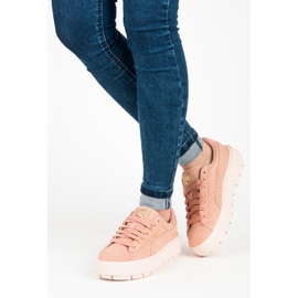 Puma Plataforma Trace WN`S rosado amarillo 4