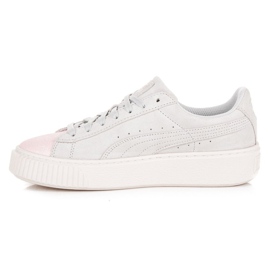 Puma Suede Plataforma Glam Jr gris rosado 1 Puma Suede Plataforma Glam Jr gris rosado 1