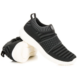 Kylie Zapatillas deportivas sin cordones de tela negro gris 1
