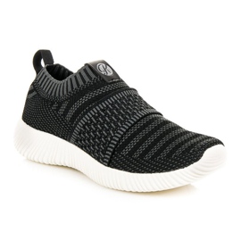 Kylie Zapatillas deportivas sin cordones de tela negro gris 3