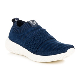 Kylie Zapatillas deportivas sin cordones de tela azul 1