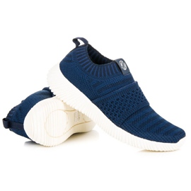 Kylie Zapatillas deportivas sin cordones de tela azul 3