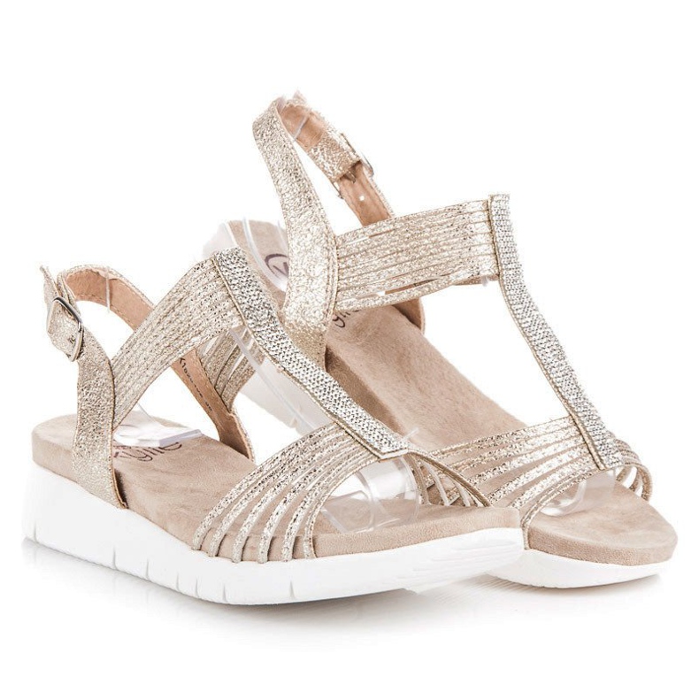 Kylie Sandalias con cristales amarillo 1