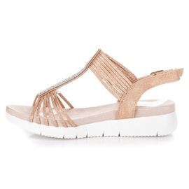 Kylie Sandalias con cristales marrón 3