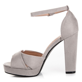 Seastar Cómodas sandalias de tacón gris 4