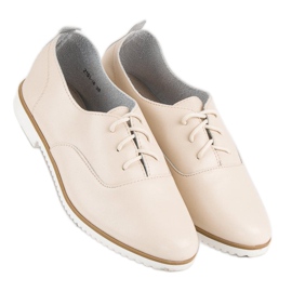 Zapatos de cuero beige claro de MAZARO 6