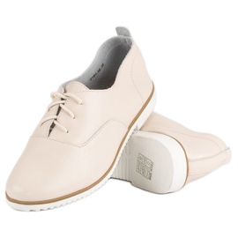 Zapatos de cuero beige claro de MAZARO 5