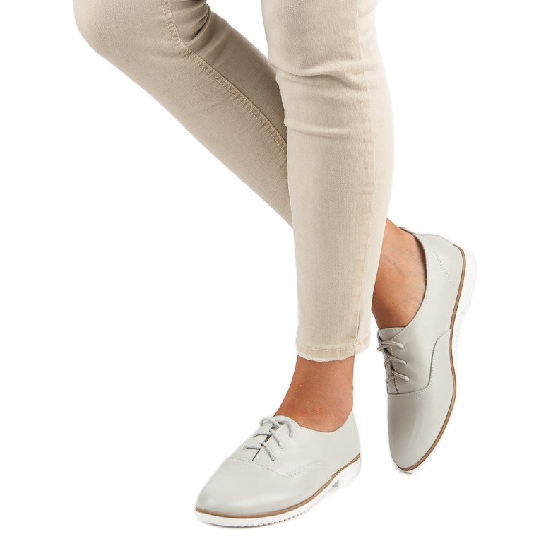 Zapatos de cuero gris de MAZARO 2 Zapatos de cuero gris de MAZARO 2