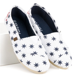 McKey Alpargatas sin cordones de moda blanco azul marino 1