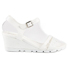 Ideal Shoes Sandalias de cuña blancas blanco 1