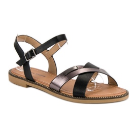 L. Lux. Shoes Sandalias negras con estilo negro 2