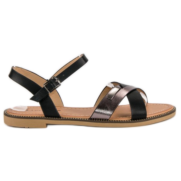 L. Lux. Shoes Sandalias negras con estilo negro 1