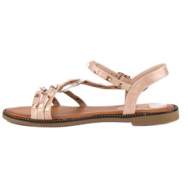 SDS Sandalias Planas Con Tachuelas rosado 3