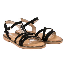 Ch. Creation Sandalias mujer ante negro 5