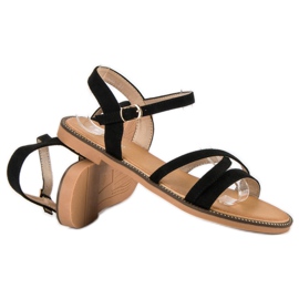 Ch. Creation Sandalias mujer ante negro 6