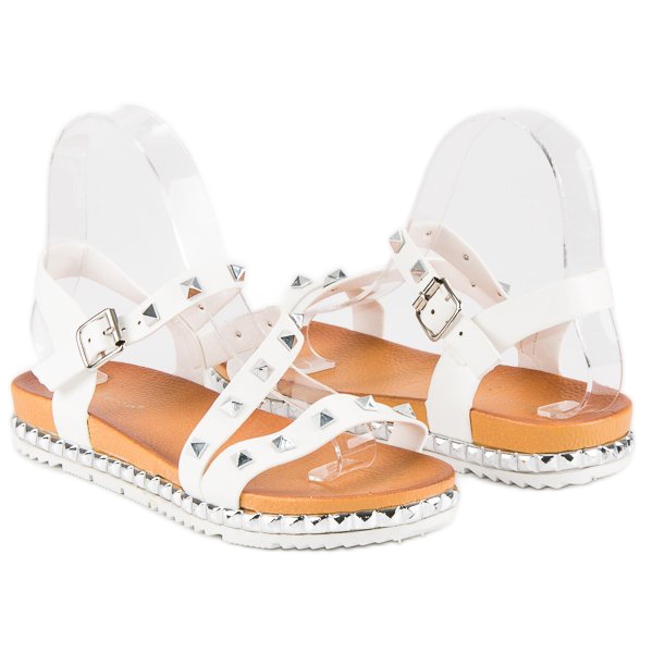Anesia Paris Sandalias Blancas Con Tachuelas blanco 1