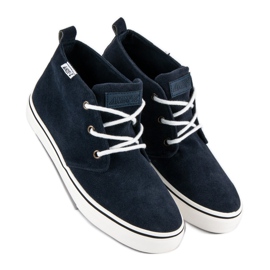 Andy Z Zapatillas tobilleras de ante azul 1