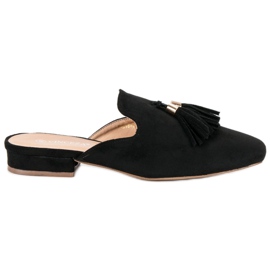 Vinceza Pantuflas de ante negras negro 3