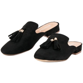Vinceza Pantuflas de ante negras negro 5