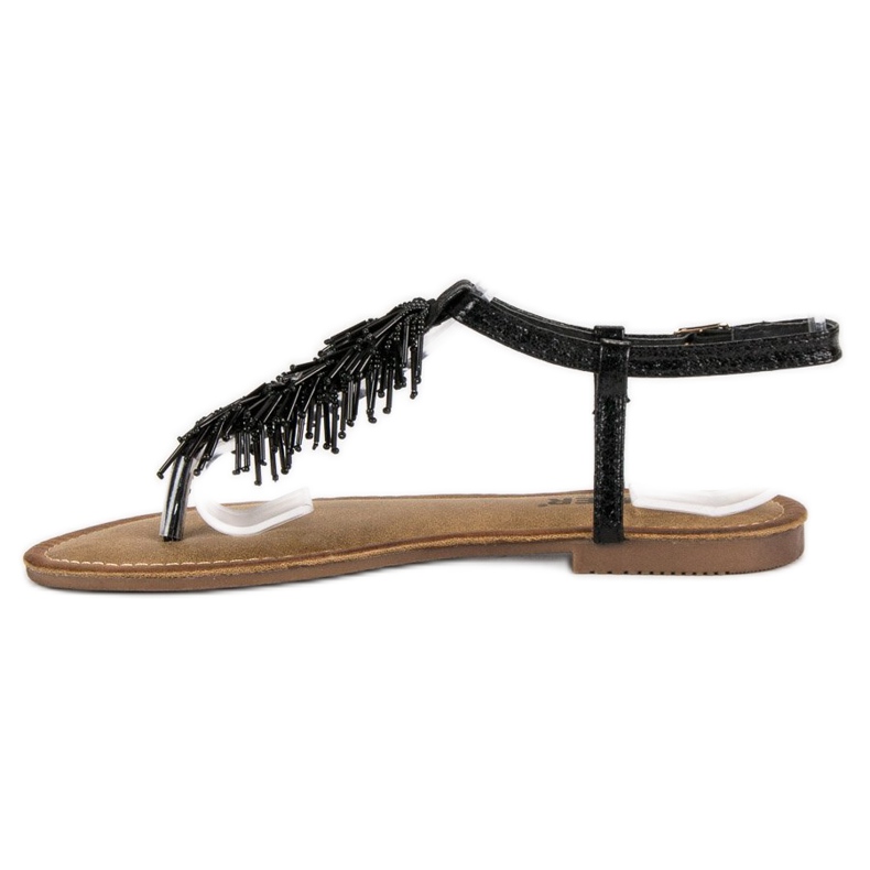Comer Chanclas sandalias decorativas negro 1