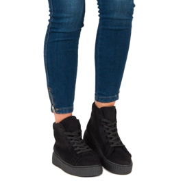Wilady Zapatillas por encima del tobillo negro 4