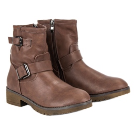 Encor Botas moteras marrones marrón 1 Encor Botas moteras marrones marrón 1