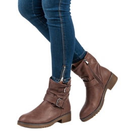 Encor Botas moteras marrones marrón 6
