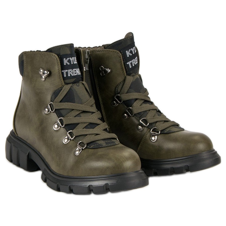 Kylie Botas con cordones verde 2 Kylie Botas con cordones verde 2