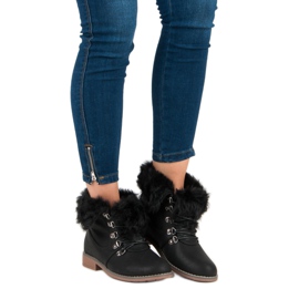 Queentina Botas con piel negro 8