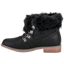 Queentina Botas con piel negro 5