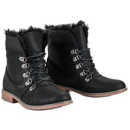 Queentina Botas con piel negro 3