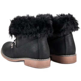 Queentina Botas con piel negro 7