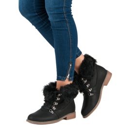 Queentina Botas con piel negro 9