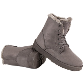 Forever Folie Botas de gamuza cálidas gris 1