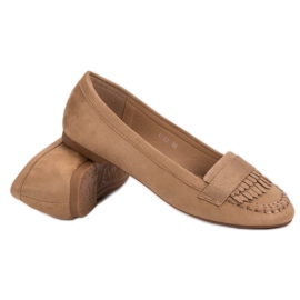 Small Swan Mocasines clásicos beige oscuro 5