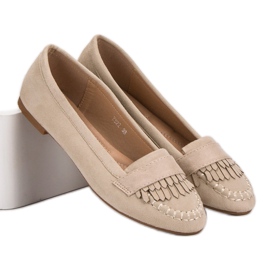 Small Swan Mocasines clásicos beige claro 2