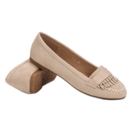 Small Swan Mocasines clásicos beige claro 5