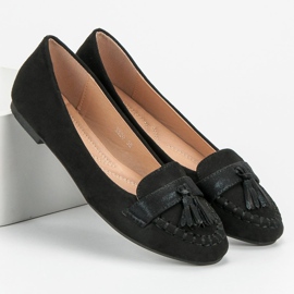 Small Swan Mocasines con flecos negro 6