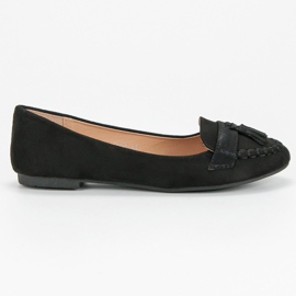 Small Swan Mocasines con flecos negro 2 Small Swan Mocasines con flecos negro 2