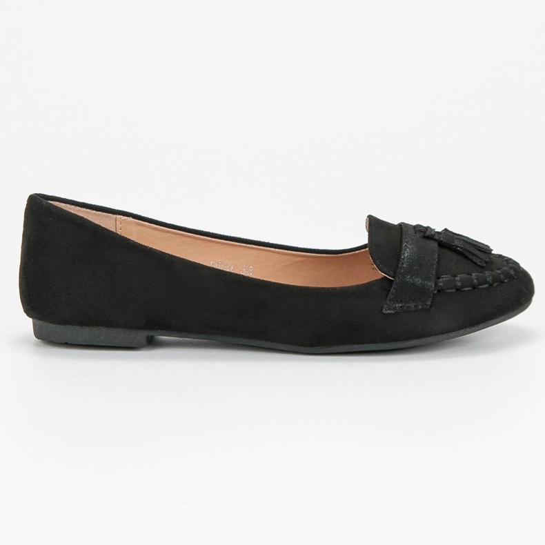 Small Swan Mocasines con flecos negro 2 Small Swan Mocasines con flecos negro 2