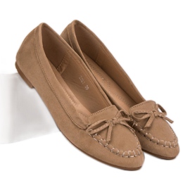 Small Swan Mocasines beige oscuro con lazo 6