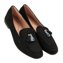 Small Swan Mocasines con purpurina negro 3
