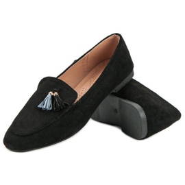 Small Swan Mocasines con purpurina negro 4