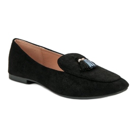 Small Swan Mocasines con purpurina negro 5