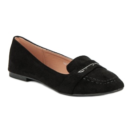 Small Swan Mocasines de ante con purpurina negro 2