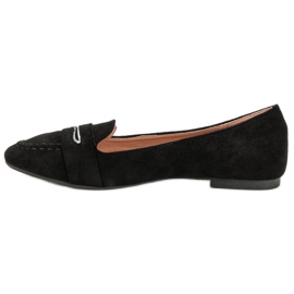 Small Swan Mocasines de ante con purpurina negro 3