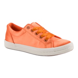 Kylie Zapatillas de satén naranja 4