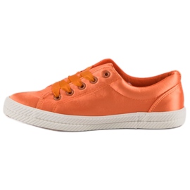 Kylie Zapatillas de satén naranja 6